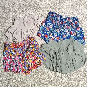 Floral and Ruffle Skirt/skort Set